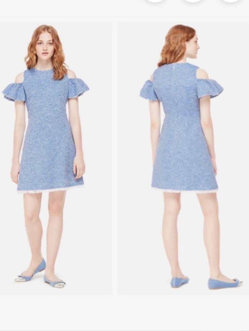 Kate Spade Tweed Cold-Shoulder Dress